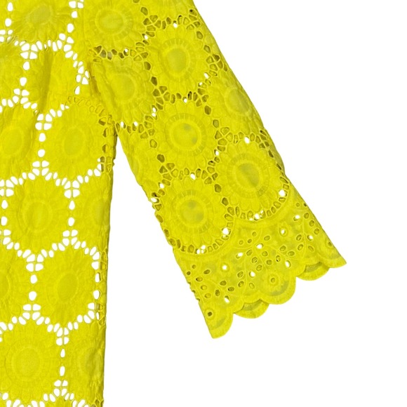 Lilly Pulitzer Mariella Dress Lillys Lemon Scallop Eyelet Size 0 HTF! - Picture 6 of 8